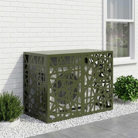 VidaXL Pokrywa do klimatyzatora Oliwkowy zielony 100 x 50 x 70 cm Stal