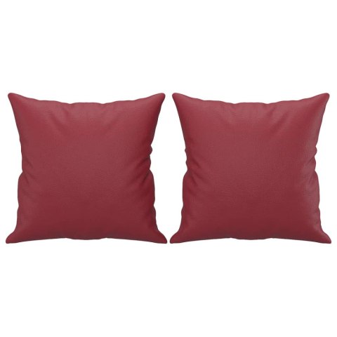 2-OS. SOFA Z PODUSZKAMI, WINNA CZERWIEŃ, 120 CM, SZTUCZNA SKÓRA
