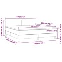 VidaXL Łóżko kontynentalne, materac i LED cappuccino 160x200 cm