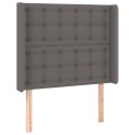 VidaXL Łóżko kontynentalne z materacem i LED, szara ekoskóra 90x190 cm