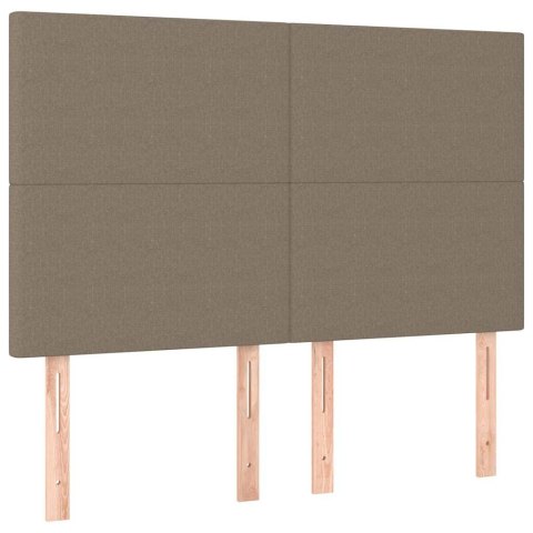VidaXL Łóżko kontynentalne z materacem, taupe, tkanina, 160x200 cm