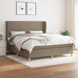 ŁÓŻKO KONTYNENTALNE Z MATERACEM, TAUPE, TKANINA, 160X200 CM