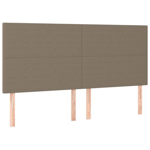 VidaXL Łóżko kontynentalne z materacem, taupe, tkanina, 160x200 cm