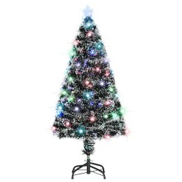 VidaXL Sztuczna choinka z LED i stojakiem 120 cm, włókno optyczne