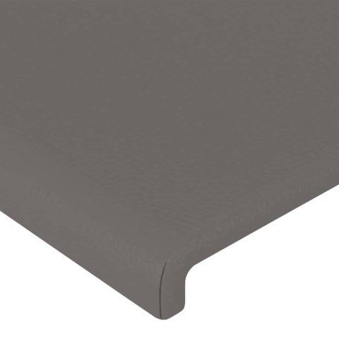 VidaXL Zagłówek do łóżka z LED, szary, 163x16x118/128cm sztuczna skóra