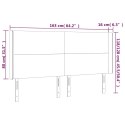 VidaXL Zagłówek do łóżka z LED, szary, 163x16x118/128cm sztuczna skóra