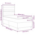 VidaXL Łóżko sprężynowe z materacem Jasnoszary 90 x 200 cm tkanina