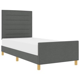 VidaXL Ramka łóżka Z zagłówkiem ciemno szary 90 x 190 cm tkanina