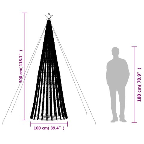 VidaXL Choinka LED 688 LED Kolorowa 300 cm