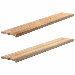 PARAPETY 2 SZT. SUROWE 160X25X2 CM LITE DREWNO DĘBOWE
