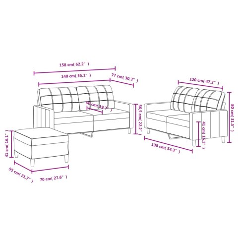 3-CZĘŚCIOWY KOMPLET WYPOCZYNKOWY, OBITY TKANINĄ, WINNA CZERWIEŃ