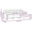 VidaXL 3-osobowa sofa z podnóżkiem winna czerwień 210 cm, aksamit