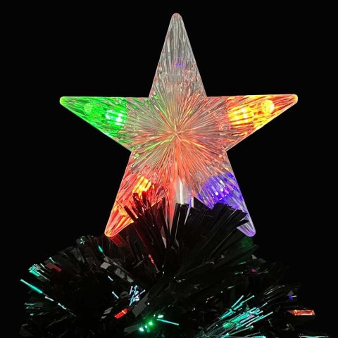 CHOINKA ZE ŚNIEŻYNKAMI LED CZARNA 64 CM ŚWIATŁOWODOWA