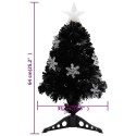 CHOINKA ZE ŚNIEŻYNKAMI LED CZARNA 64 CM ŚWIATŁOWODOWA