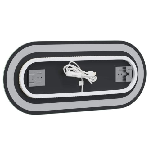 LUSTRO ŁAZIENKOWE LED PRZEZROCZYSTY 60 X 25 CM SZKŁO HARTOWANE