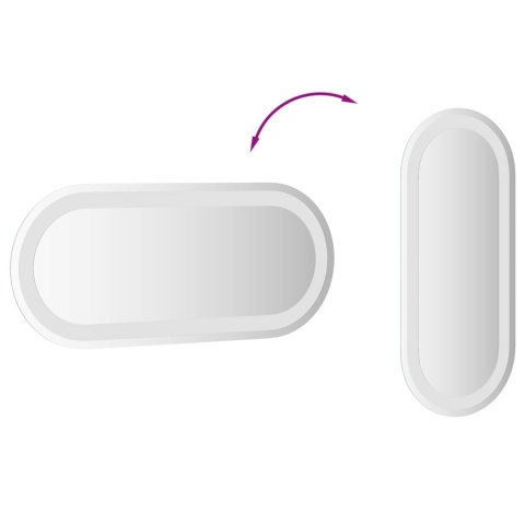 LUSTRO ŁAZIENKOWE LED PRZEZROCZYSTY 60 X 25 CM SZKŁO HARTOWANE