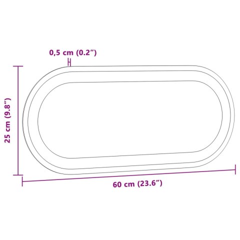 LUSTRO ŁAZIENKOWE LED PRZEZROCZYSTY 60 X 25 CM SZKŁO HARTOWANE