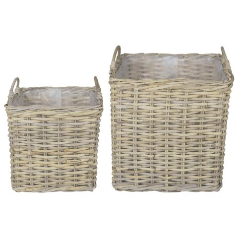 KOSZ NA ROŚLINY GENDT 2 SZT. NATURALNA SZAROŚĆ RATTAN KUBU