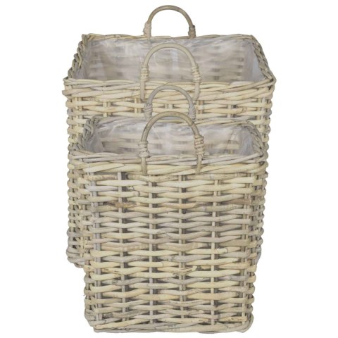 KOSZ NA ROŚLINY GENDT 2 SZT. NATURALNA SZAROŚĆ RATTAN KUBU