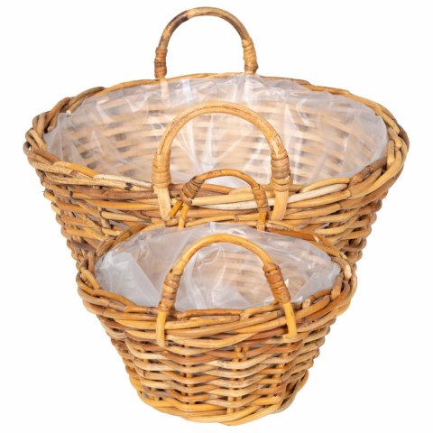 KOSZYK NA ROŚLINY GENDT 2 SZT. NATURALNY BRĄZ RATTAN KUBU