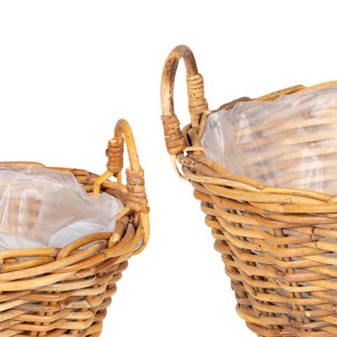KOSZYK NA ROŚLINY GENDT 2 SZT. NATURALNY BRĄZ RATTAN KUBU