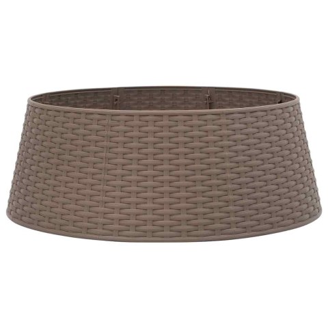 VidaXL Osłona pod choinkę, brązowa, Ø65x23 cm, plastikowa