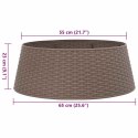 VidaXL Osłona pod choinkę, brązowa, Ø65x23 cm, plastikowa