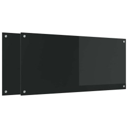 PANEL KUCHENNY 2 SZT. CZARNY 110 X 50 CM SZKŁO HARTOWANE