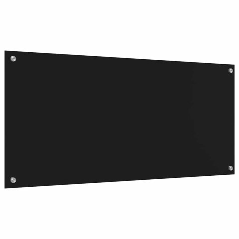 PANEL KUCHENNY 2 SZT. CZARNY 110 X 50 CM SZKŁO HARTOWANE