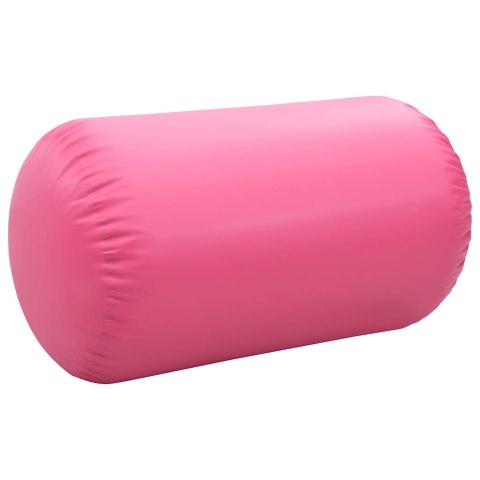 DMUCHANY WAŁEK GIMNASTYCZNY Z POMPKĄ 100X60 CM PVC RÓŻOWY