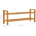 STOJAK NA BUTY Z 2 PÓŁKAMI 100X27X40CM DREWNO DĘBOWE