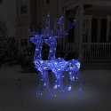 VidaXL Akrylowe renifery ozdobne, 2 szt., 120 cm, niebieskie
