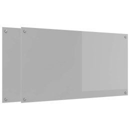 PANEL KUCHENNY 2 SZT. JASNOSZARY 110 X 60 CM SZKŁO HARTOWANE