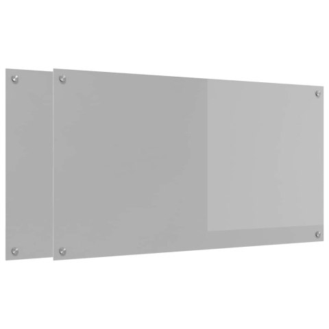 PANEL KUCHENNY 2 SZT. JASNOSZARY 110 X 60 CM SZKŁO HARTOWANE