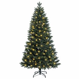 VidaXL Sztuczna choinka z zawiasami 120 cm 150 LED Ciepła biel