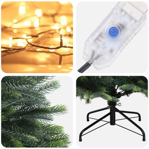 VidaXL Sztuczna choinka z zawiasami 120 cm 150 LED Ciepła biel