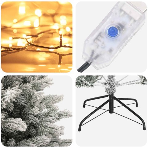 VidaXL Sztuczna choinka z zawiasami 120 cm 150 LED Ciepła biel