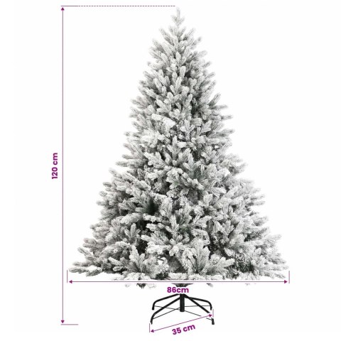 VidaXL Sztuczna choinka z zawiasami 120 cm 150 LED Ciepła biel