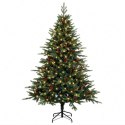 VidaXL Sztuczna choinka z zawiasami 150 cm 150 LED Ciepła biel