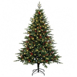 VidaXL Sztuczna choinka z zawiasami 150 cm 150 LED Ciepła biel