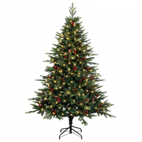 VidaXL Sztuczna choinka z zawiasami 150 cm 150 LED Ciepła biel