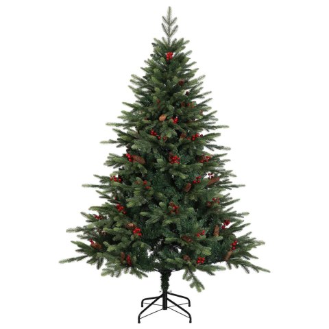 VidaXL Sztuczna choinka z zawiasami 150 cm 150 LED Ciepła biel