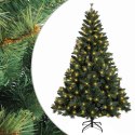 VidaXL Sztuczna choinka z zawiasami 150 cm 150 LED Ciepła biel