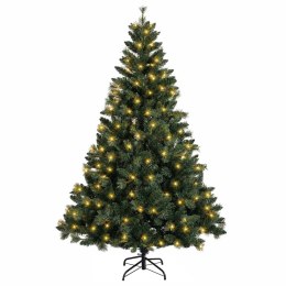 VidaXL Sztuczna choinka z zawiasami 150 cm 150 LED Ciepła biel