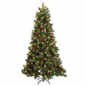 VidaXL Sztuczna choinka z zawiasami 150 cm 150 LED Ciepła biel