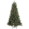 VidaXL Sztuczna choinka z zawiasami 150 cm 150 LED Ciepła biel