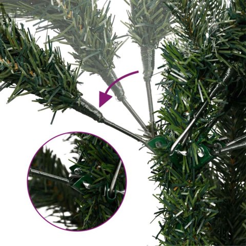 VidaXL Sztuczna choinka z zawiasami 150 cm 150 LED Ciepła biel
