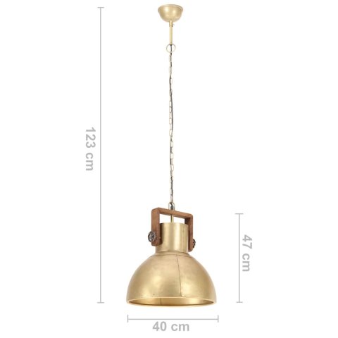 INDUSTRIALNA LAMPA WISZĄCA 25 W MOSIĘŻNA OKRĄGŁA 40 CM E27