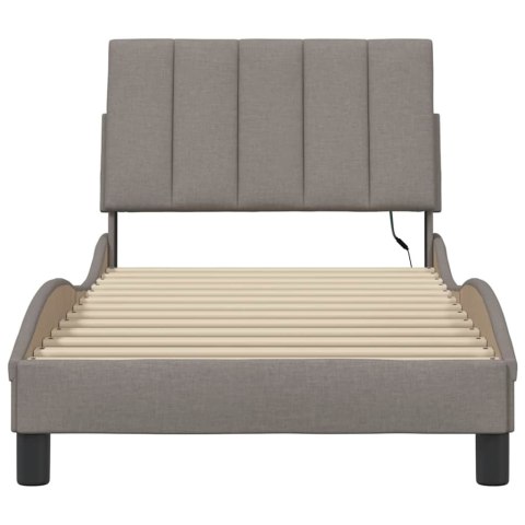 RAMA ŁÓŻKA BEZ MATERACA HANKO TAUPE 80X200 CM TKANINA
