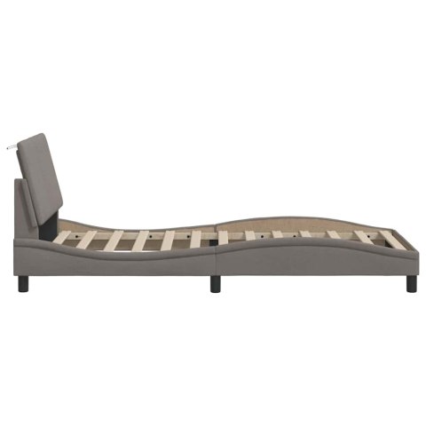 RAMA ŁÓŻKA BEZ MATERACA HANKO TAUPE 80X200 CM TKANINA